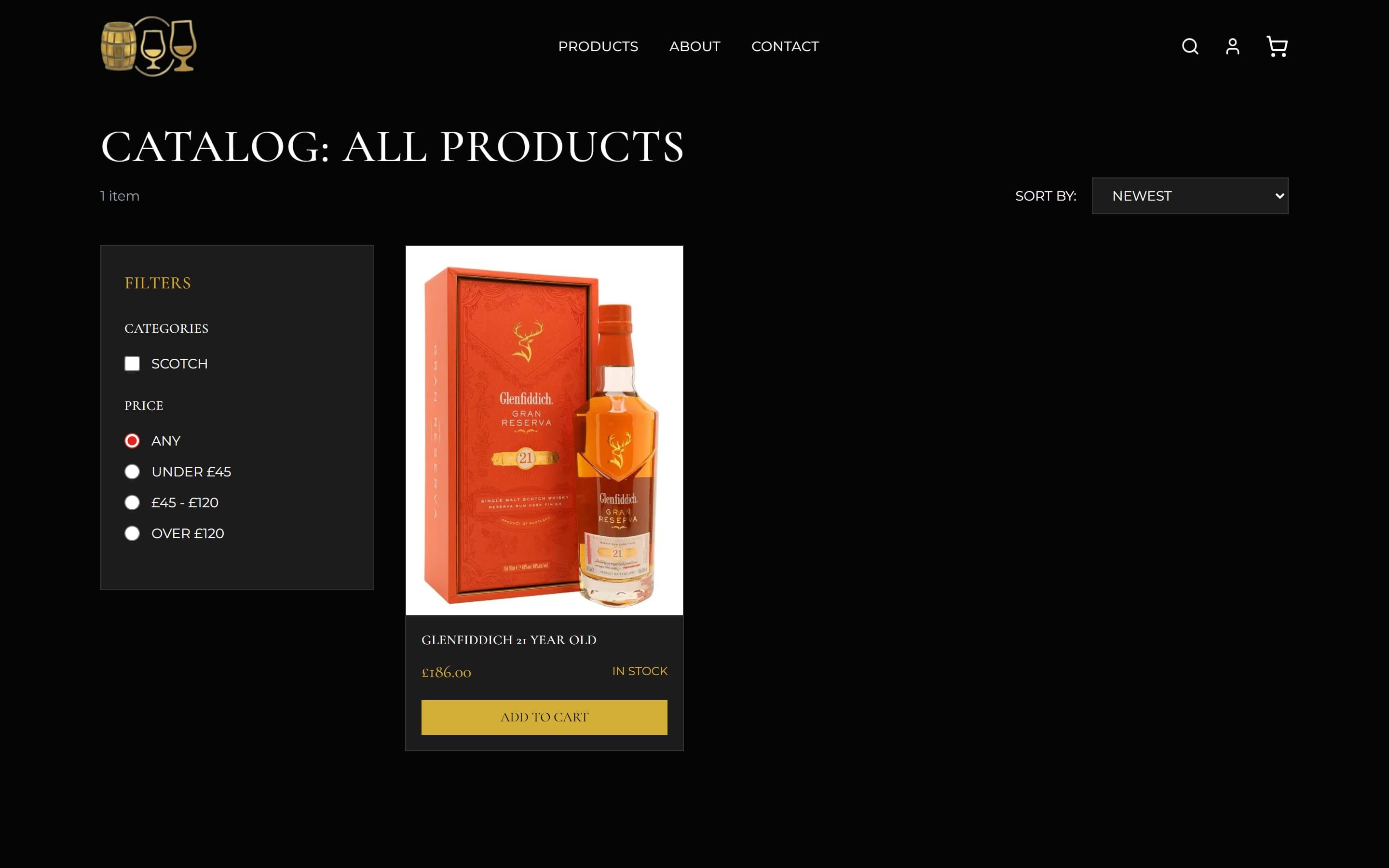 Elite Whisky Society Interface 1