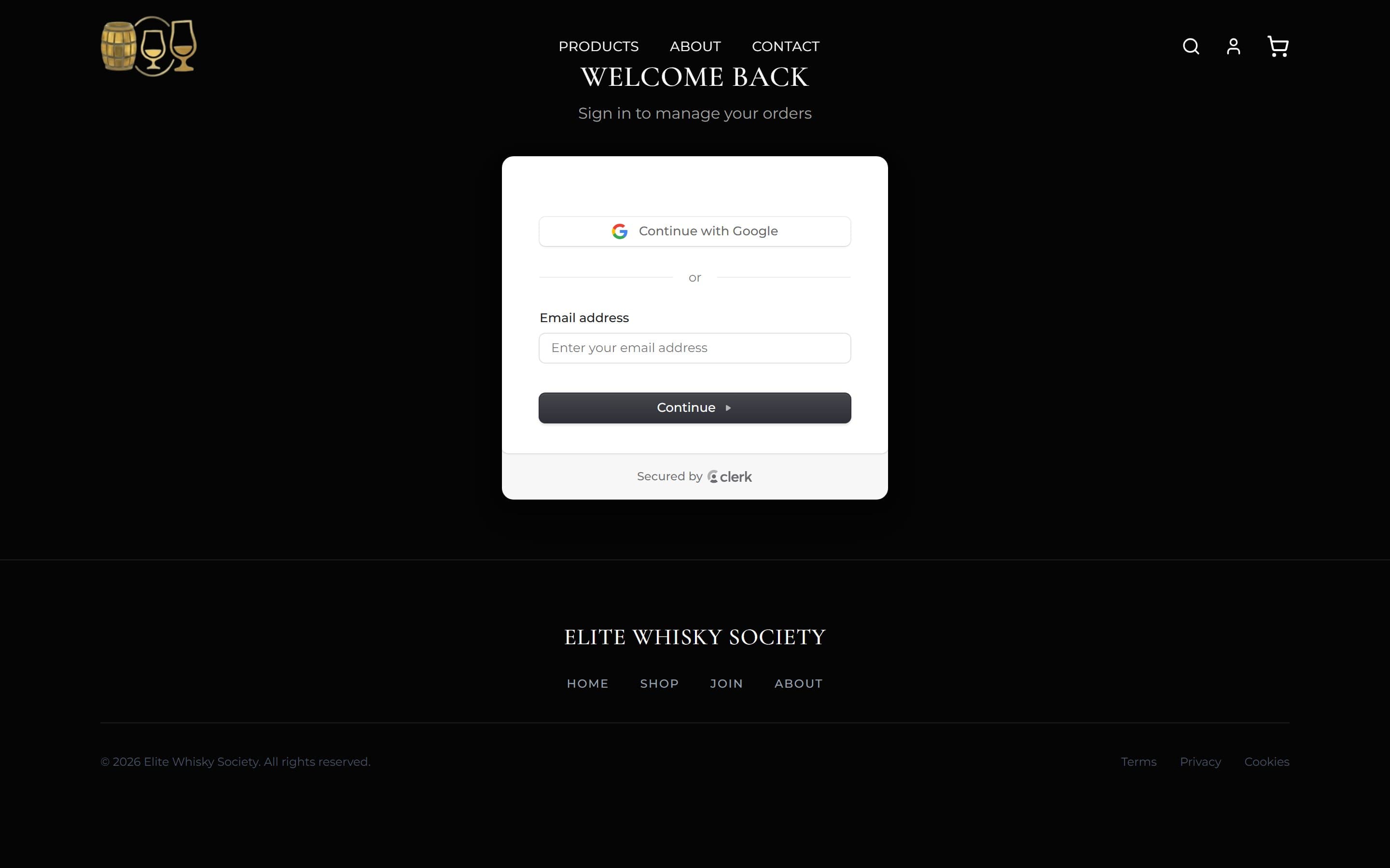 Elite Whisky Society Interface 2